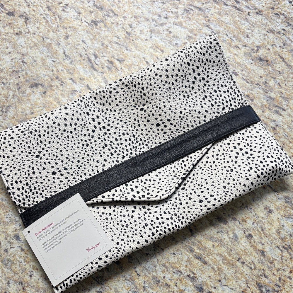 Black and White Polka Dot Clutch